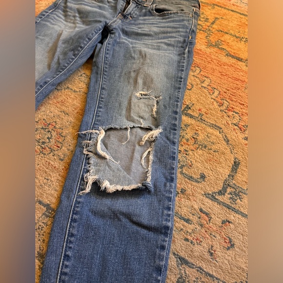 Girls Abercrombie Ripped Distressed Jeans Size 12 Slim - Picture 2 of 6